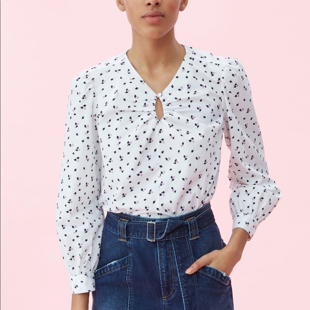 NWT La Vie Rebecca Taylor Petit Leaf Top M